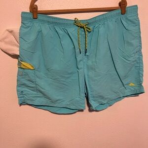 Tommy Bahama Aqua Blue Mesh Lined Cargo Swim 5.5” InseamTrunks 2XL Big & Tall